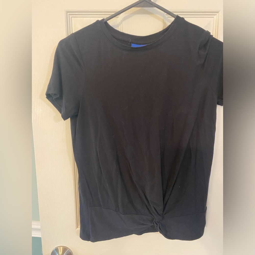 Apt 9 | Black Tee with Tie Knot, Size XS